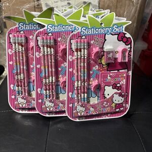 Stationary School Gift  Set Bundle Of 3 Girls Hello Kitty Pencil Eraser